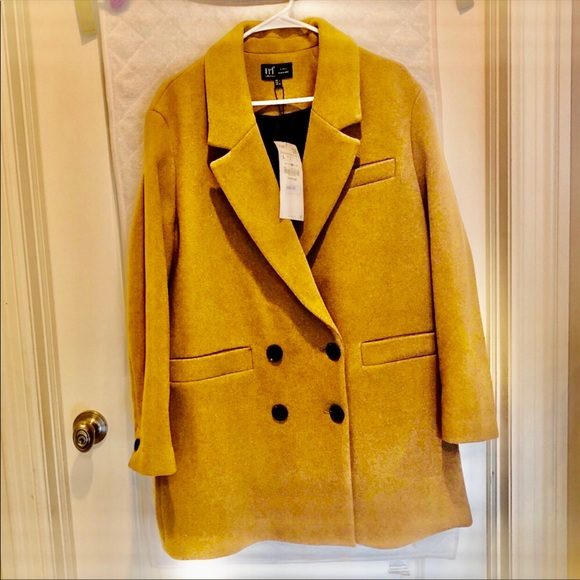 LAST ❤️NWT ZARA CAMEL MASCUINE COAT - Picture 11 of 16